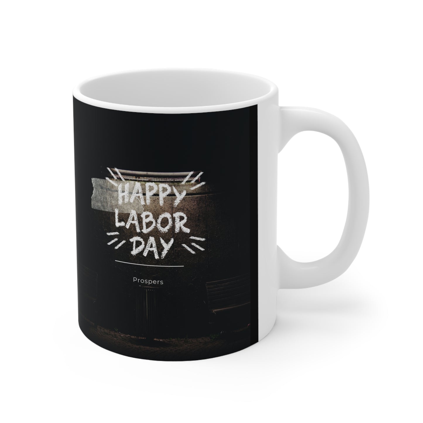 Taza de cerámica de 11 oz, diseño de taza Feliz día del trabajo.