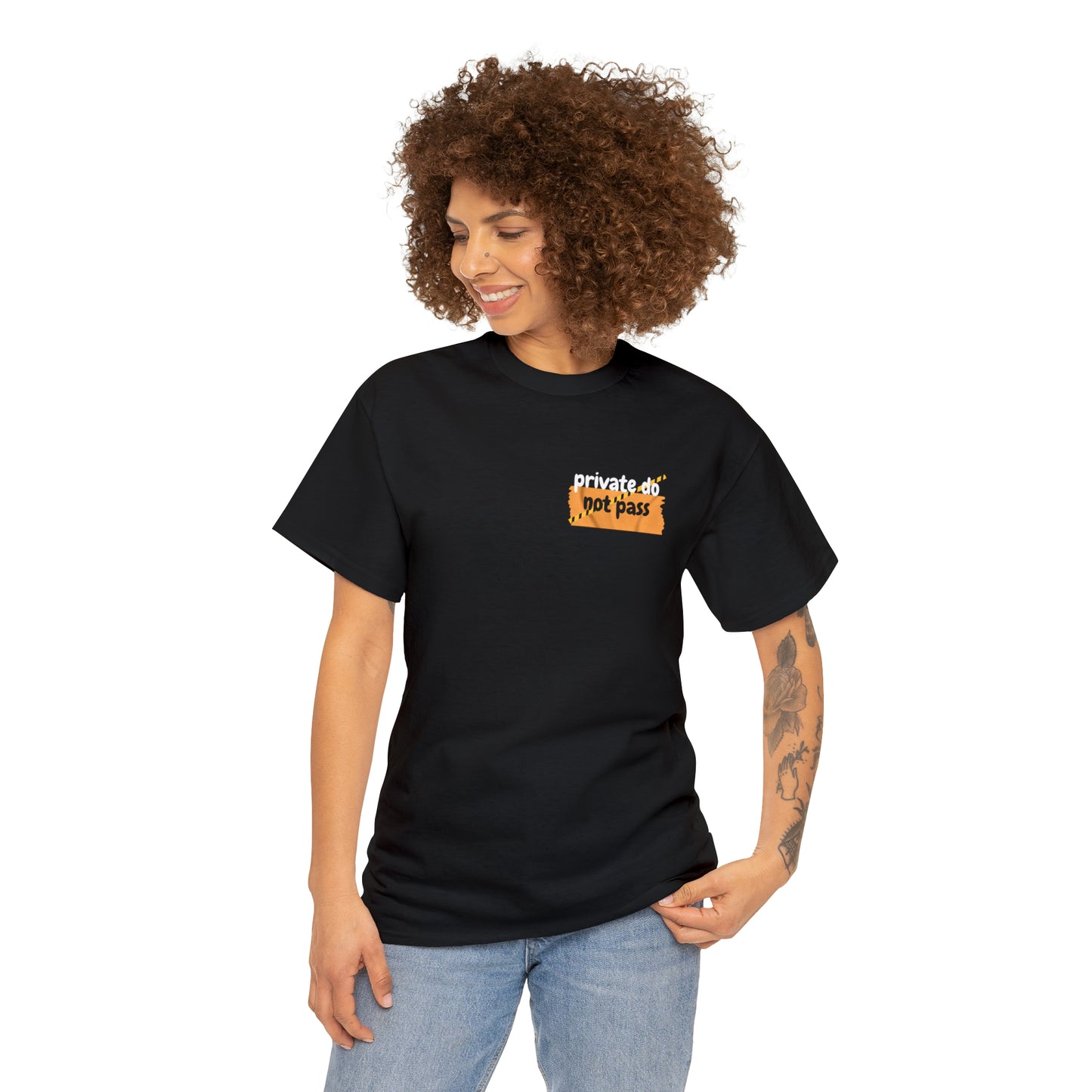 Camiseta de manga corta Jersey unisex, Camiseta divertida privada no pasa.