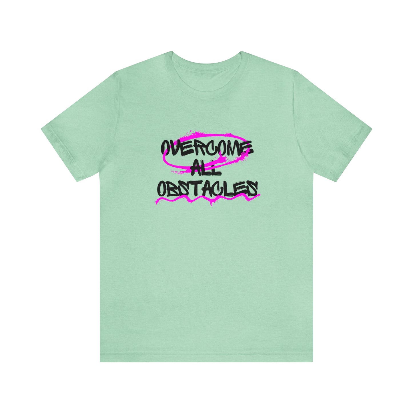 supera todos los obstáculos, conquista tus metas superando todos los obstáculos, camiseta de manga corta unisex Jersey