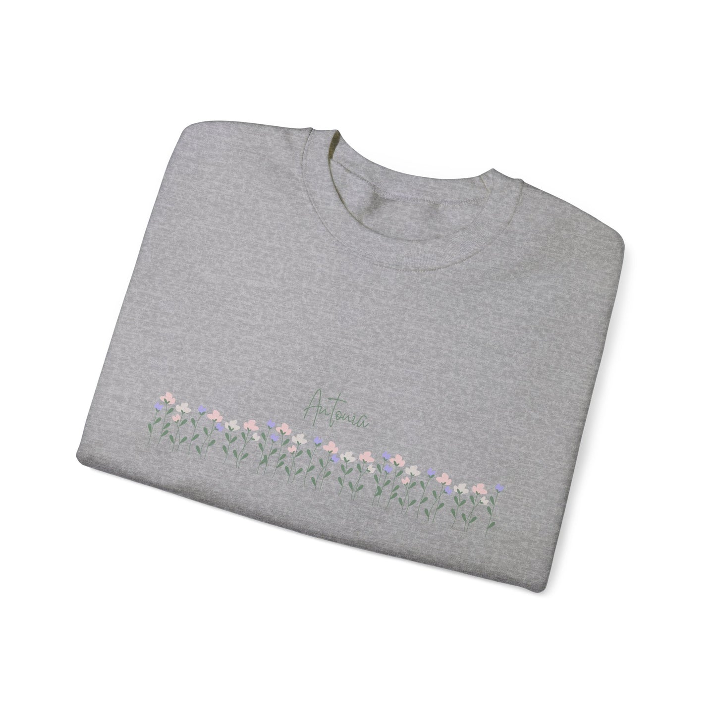 Vintage Floral: Personalize you Unisex Heavy Blend™ Crewneck Sweatshirt, mom