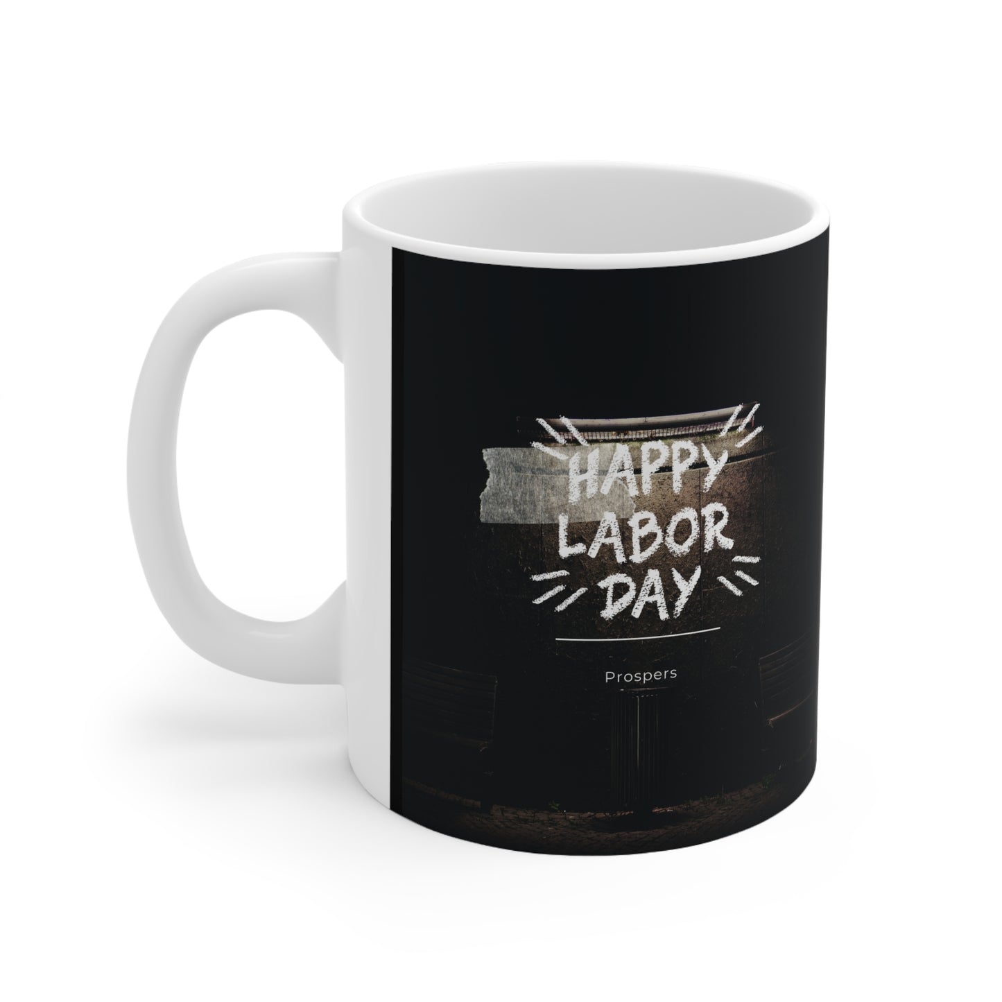 Taza de cerámica de 11 oz, diseño de taza Feliz día del trabajo.