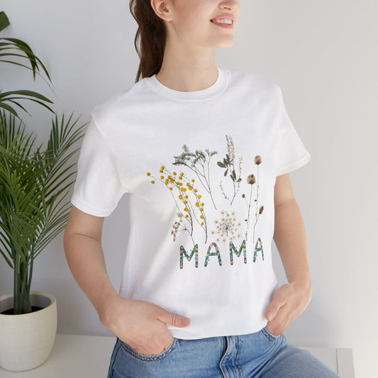 wildflower mom shirt, comfortable colors shirt, retro mom t-shirt, mother's day gift, flower shirts for women, floral new mom gift, Unisex Jersey Short Sleeve Tee