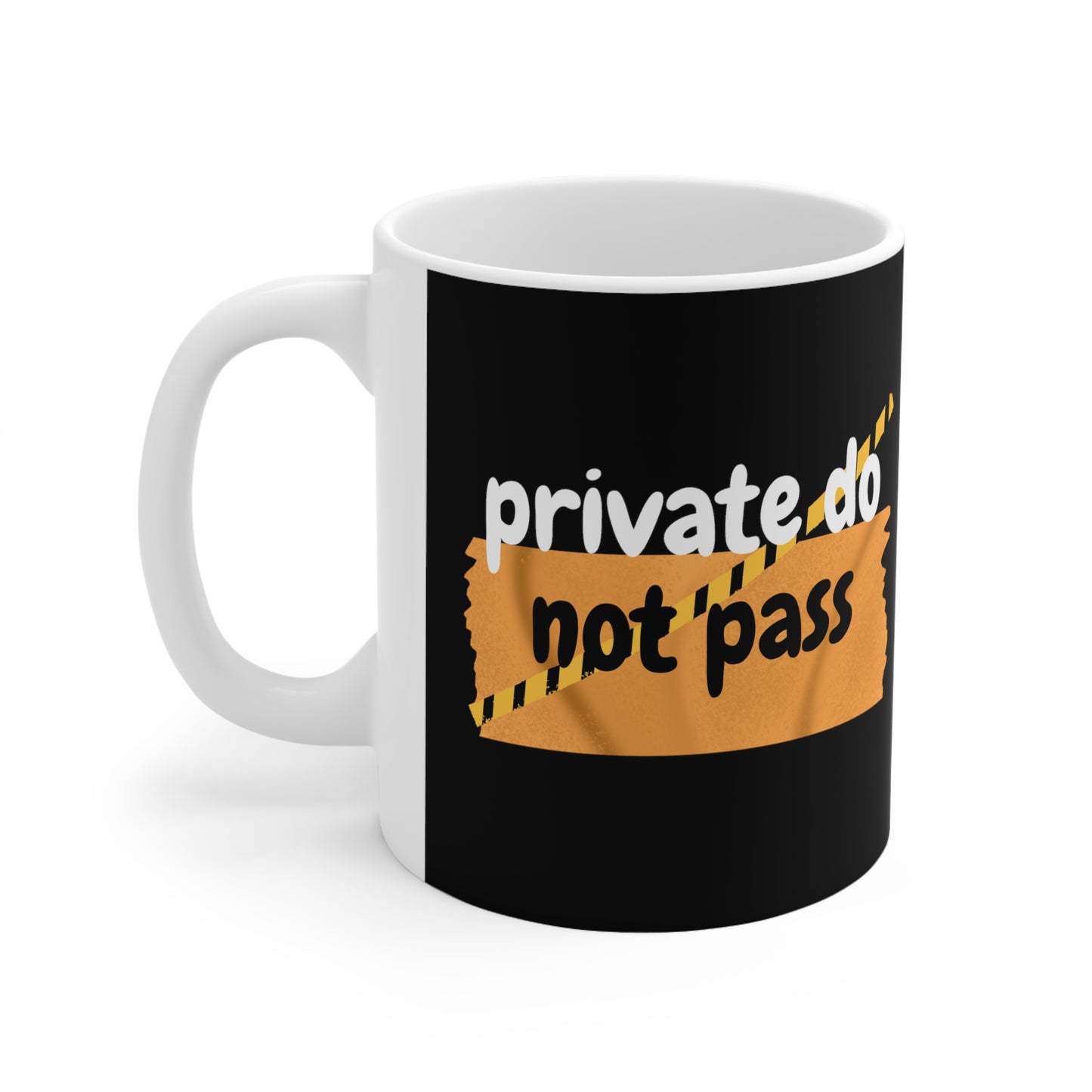 Taza privada no pasar, taza negra, taza de cerámica 11oz