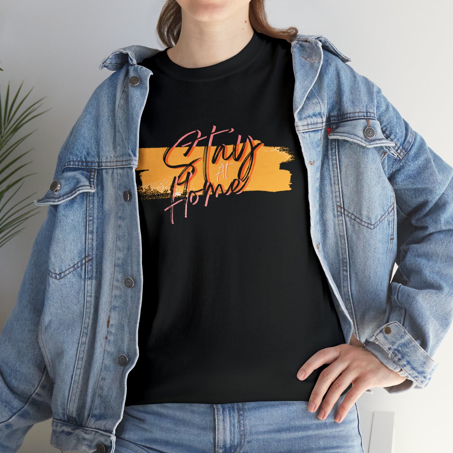 camiseta quédate en casa, camiseta unisex de algodón pesado, camiseta de concientización sobre el distanciamiento social quédate en casa quédate en casa camiseta 