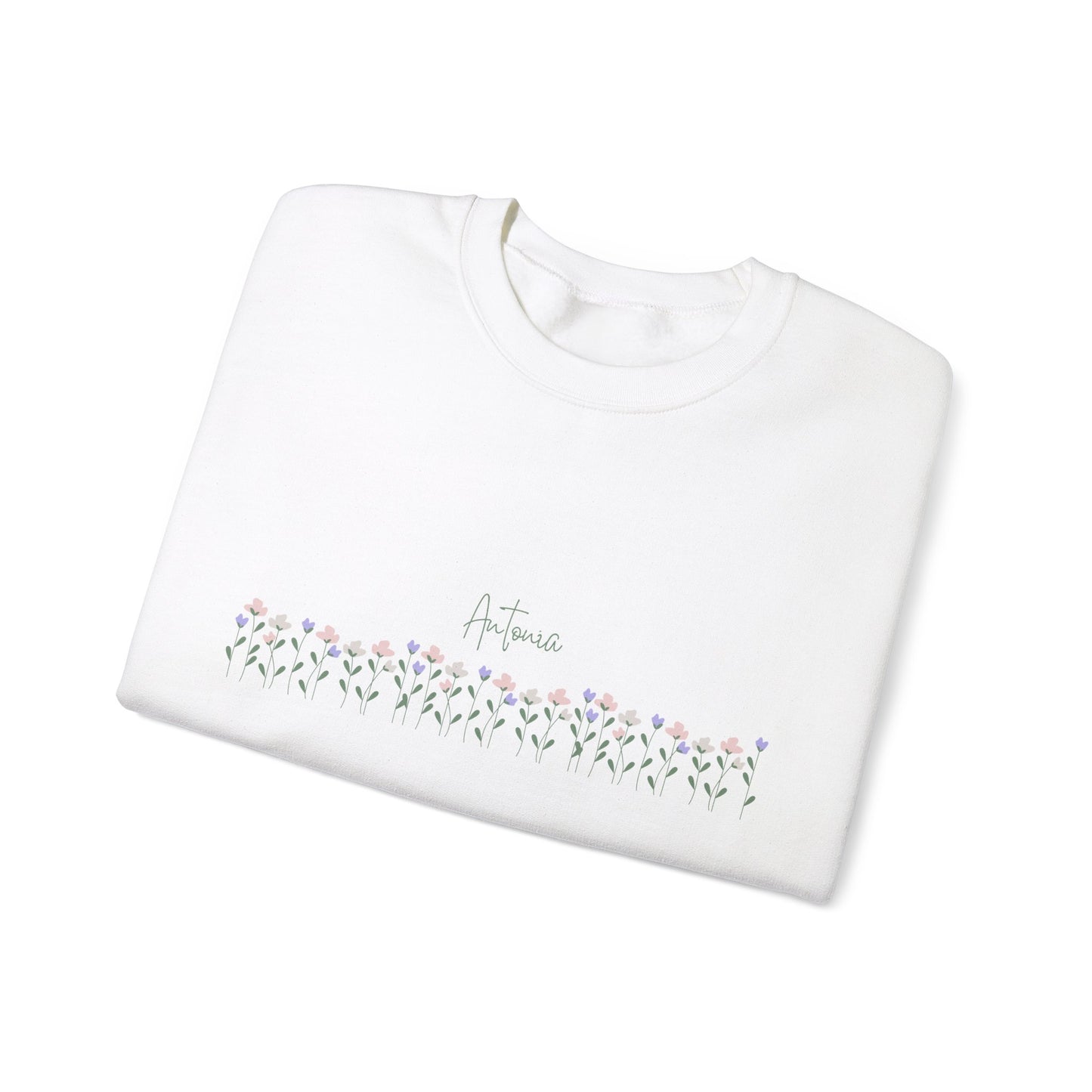 Vintage Floral: Personalize you Unisex Heavy Blend™ Crewneck Sweatshirt, mom