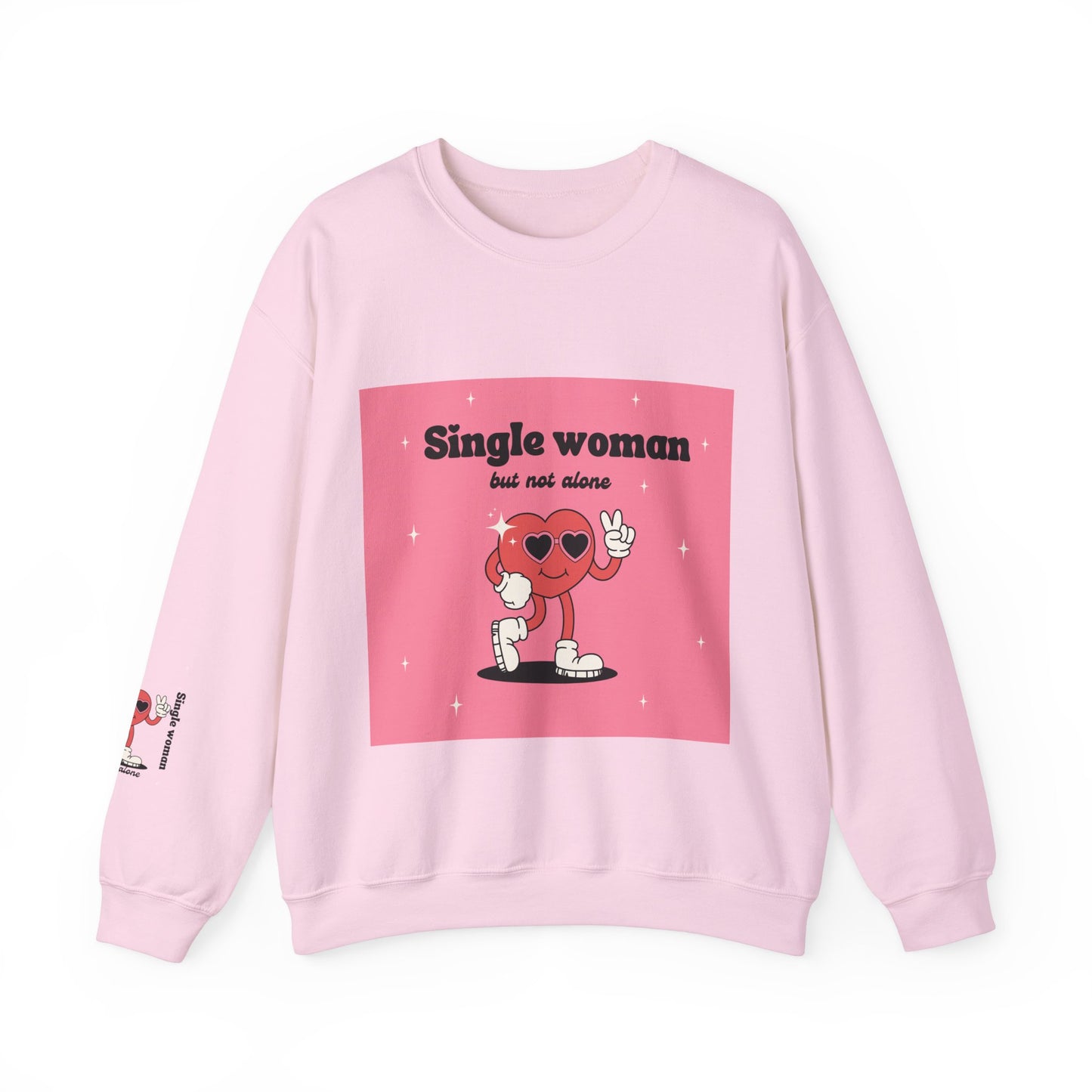 Heavy Blend™ Crewneck: Crossed Arrows Heart Design for Valentine's Day single woman