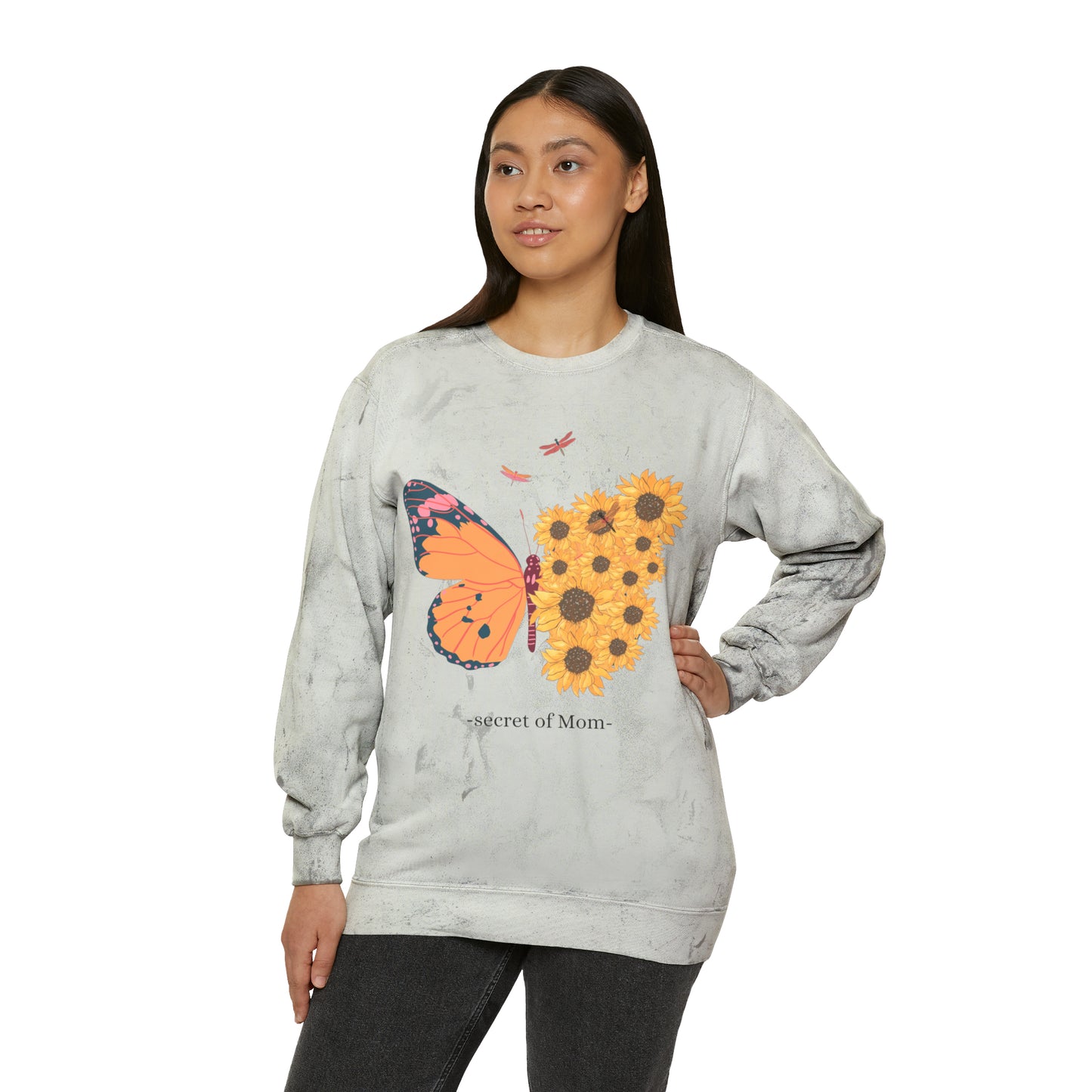 Butterfly and Flowers: Color Blast Unisex Sweatshirt for Valentine's Day and other special occasions, mom