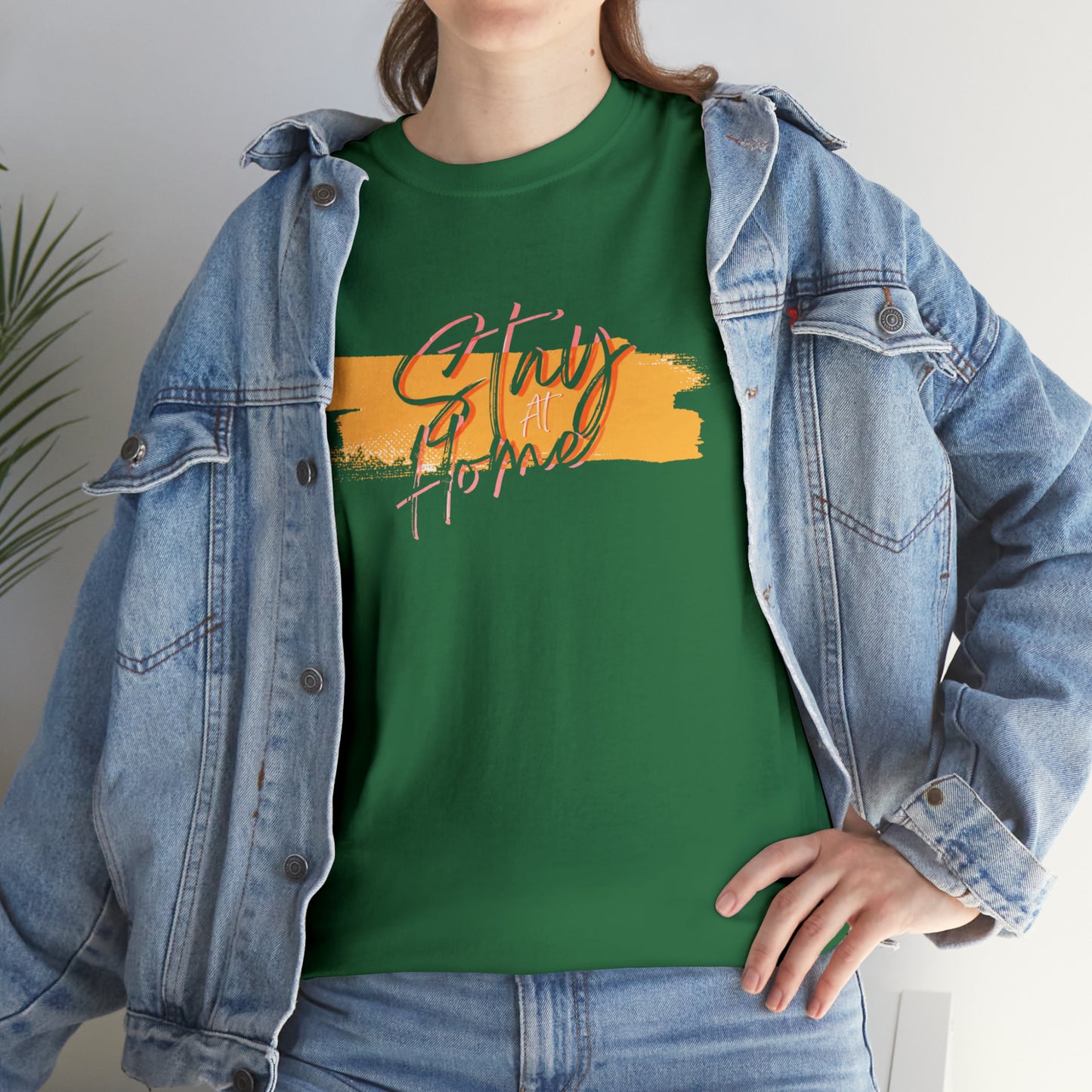 camiseta quédate en casa, camiseta unisex de algodón pesado, camiseta de concientización sobre el distanciamiento social quédate en casa quédate en casa camiseta 