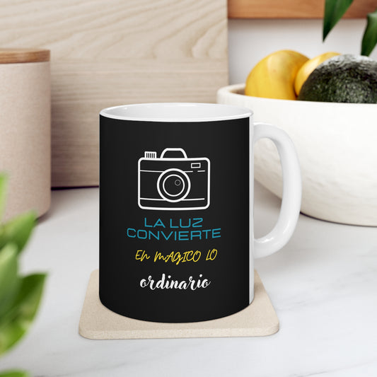 Taza de cerámica 11oz, fotografía de taza, la luz se vuelve mágica lo ordinario, regalo de fotógrafo, taza de fotógrafo, regalo de fotógrafo,