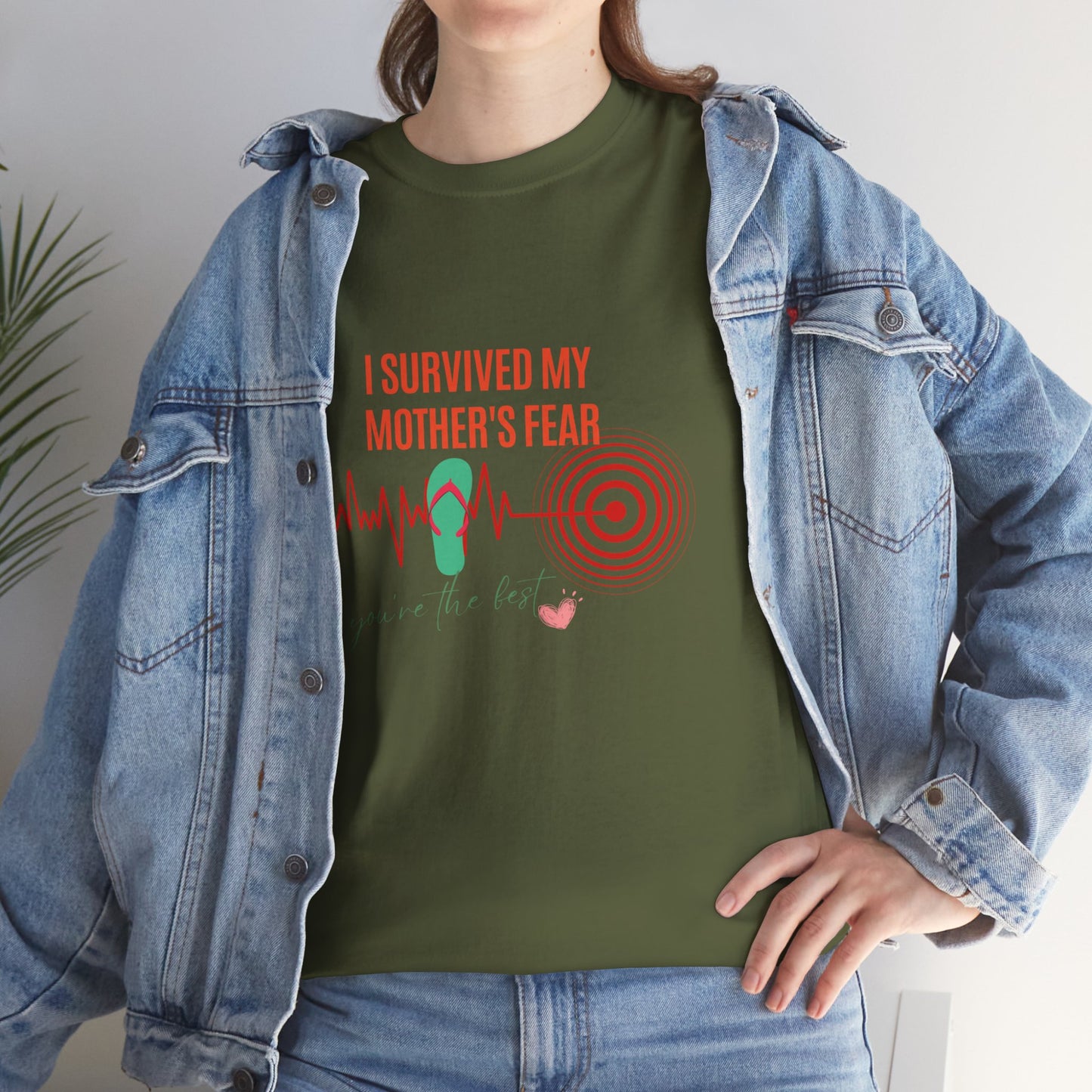 Sobreviví la camiseta con meme del terremoto de Nueva Jersey, camiseta divertida con meme, sobreviví al miedo de mamá, regalo, chanclas de la abuela, temblor del terremoto, EE. UU. Camiseta unisex de algodón pesado 