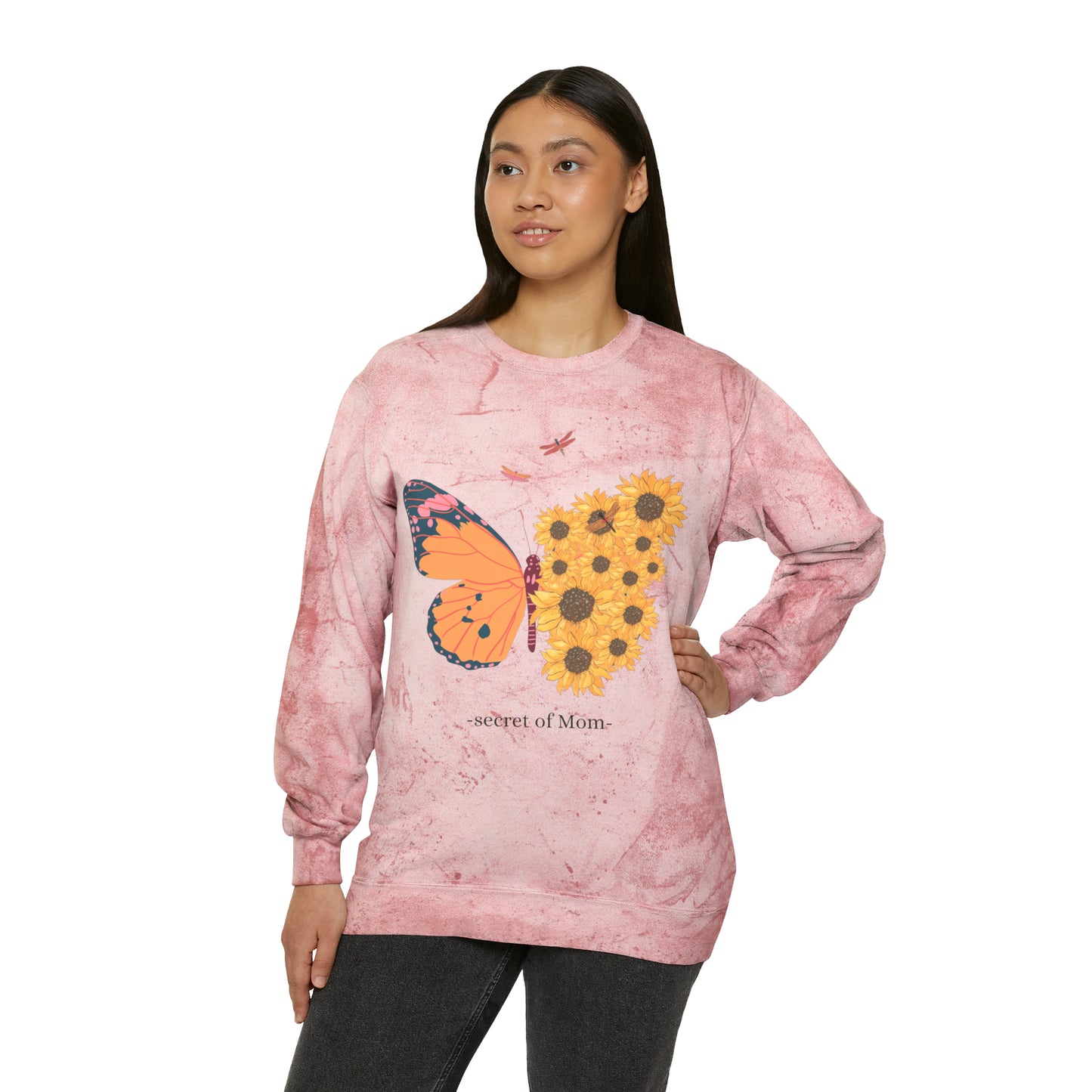 Butterfly and Flowers: Color Blast Unisex Sweatshirt for Valentine's Day and other special occasions, mom