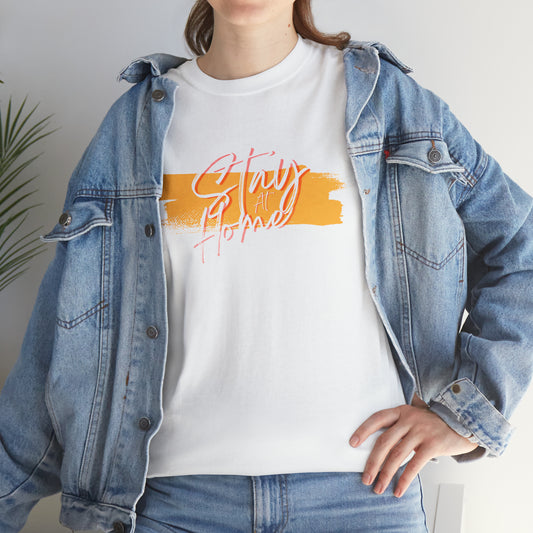 camiseta quédate en casa, camiseta unisex de algodón pesado, camiseta de concientización sobre el distanciamiento social quédate en casa quédate en casa camiseta 