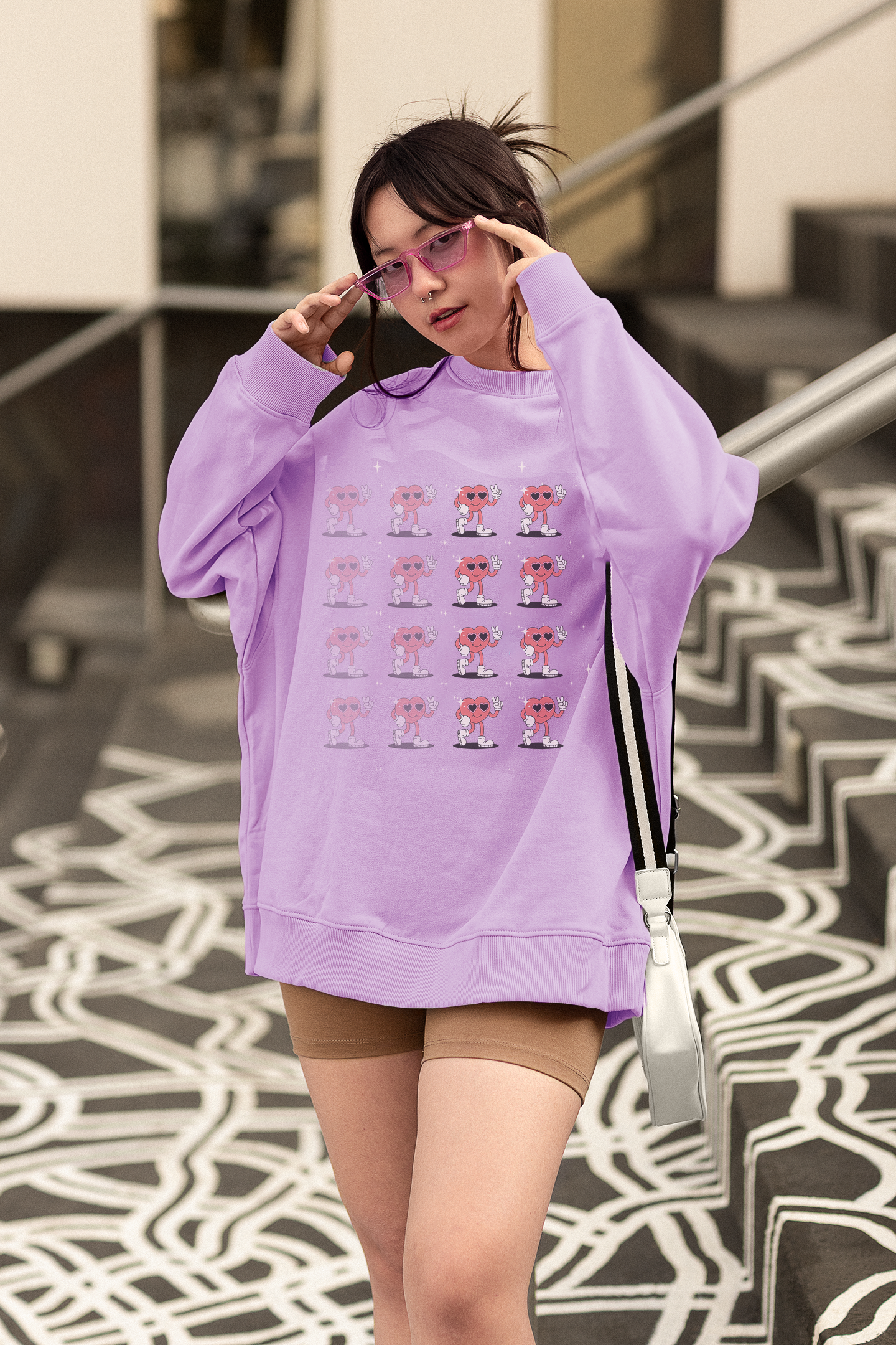 Heavy Blend™ Crewneck: Crossed Arrows Heart Design for Valentine's Day single woman