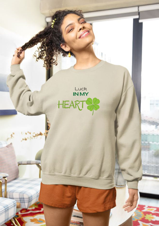 Luck in my heart shirt gift for her and him funny cannabis leaf unisex sweatshirt lucky Irish sweatshirt, St. Patrick's Day sweatshirt